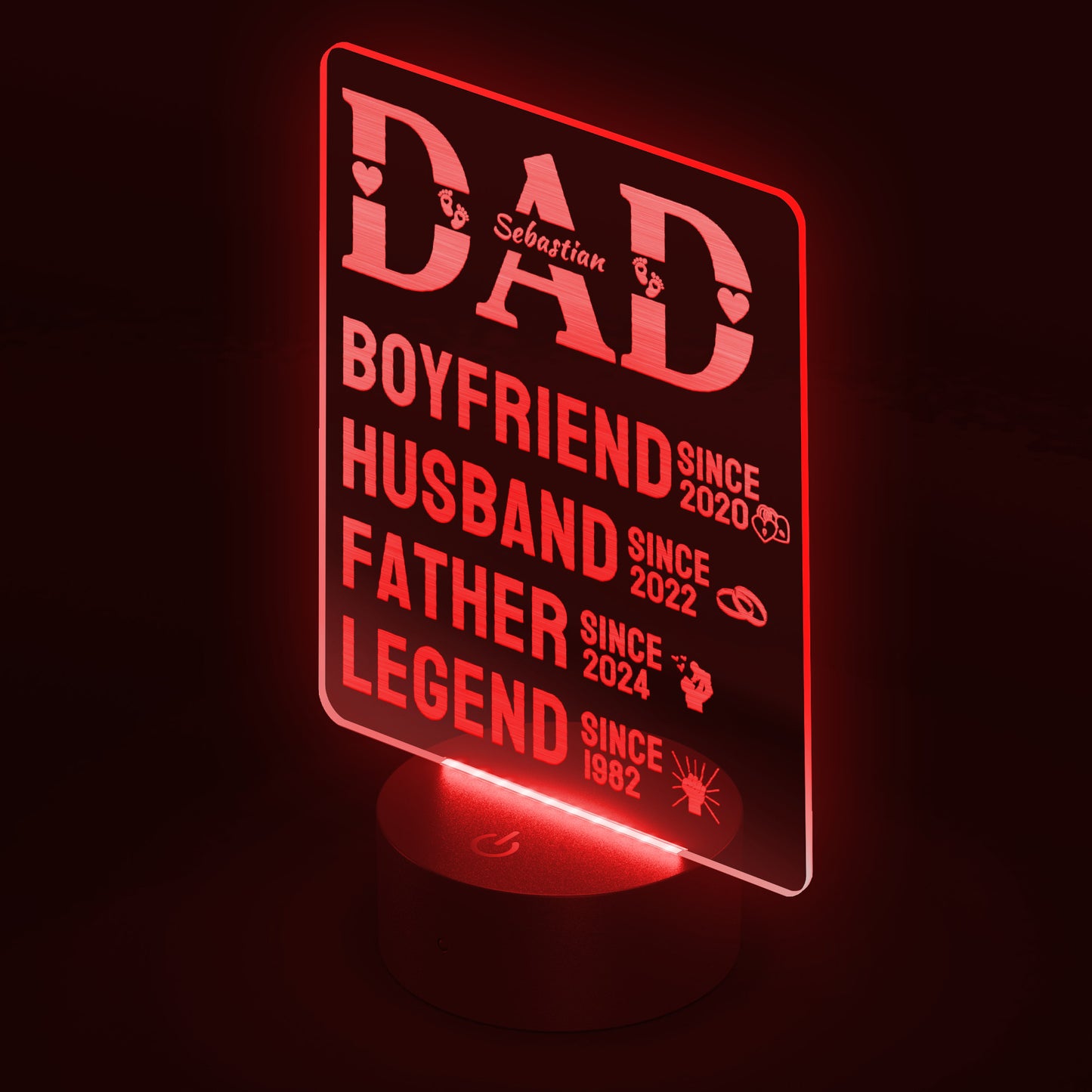 First-Time Dad LED Acrylic Sign: Celebrate Fatherhood in Style