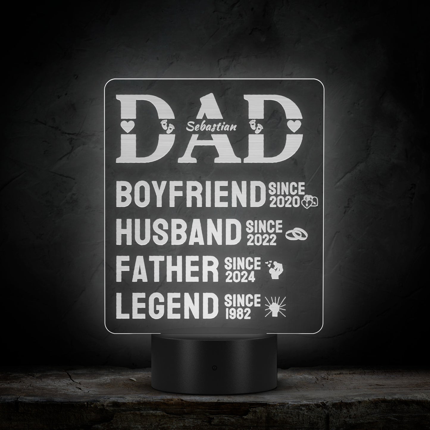 First-Time Dad LED Acrylic Sign: Celebrate Fatherhood in Style