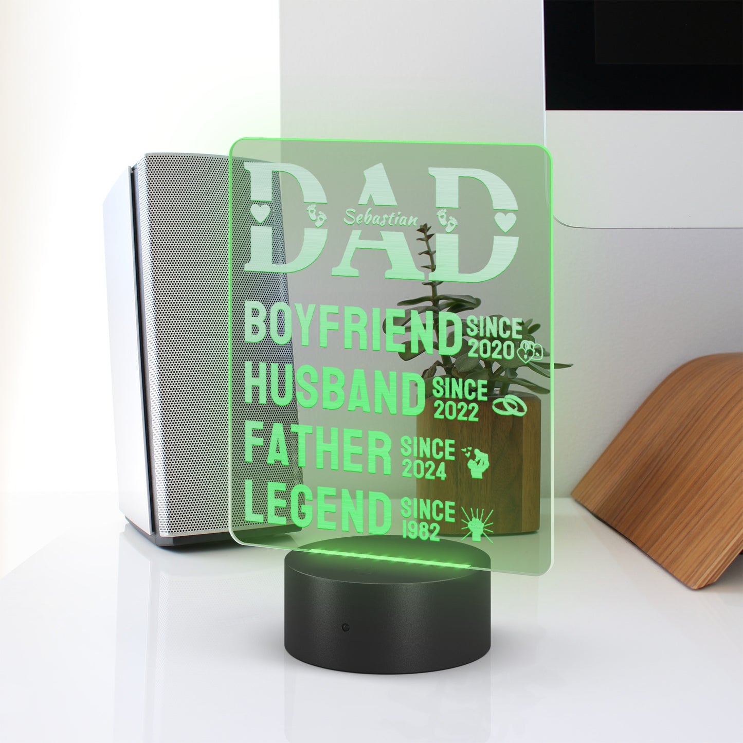 First-Time Dad LED Acrylic Sign: Celebrate Fatherhood in Style