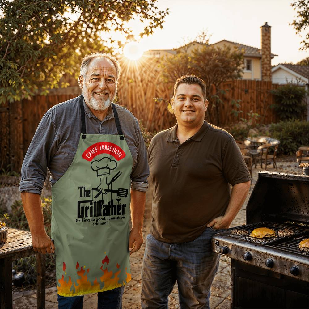 Apron | Grillfather | For Dad Grandpa Husband Boyfriend