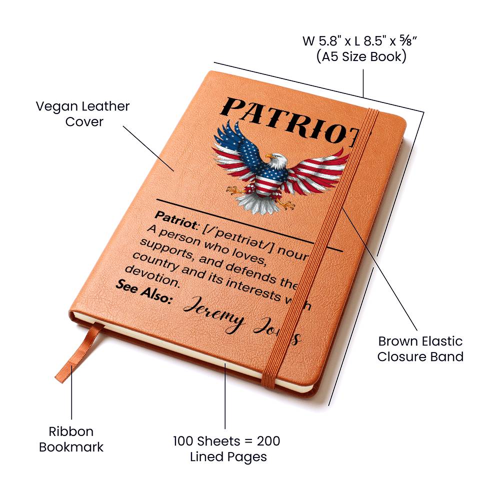 Graphic Journal | Patriot Definition | Eagle | Personalized with Name