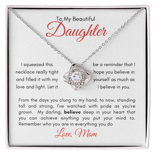 To My Beautiful Daughter | Love Knot Necklace