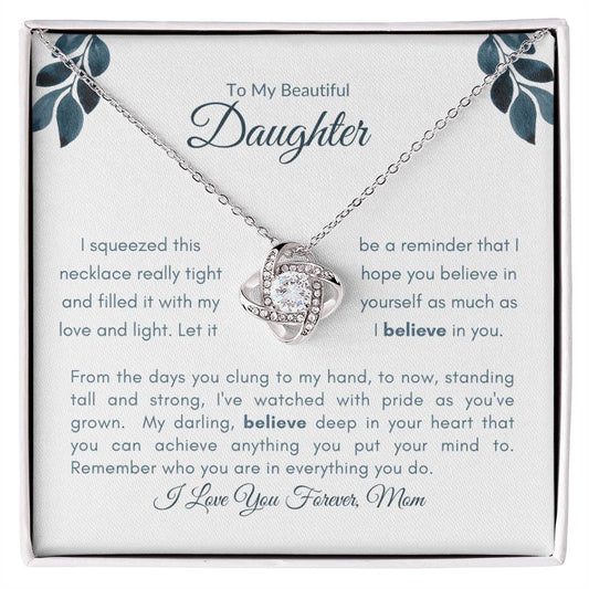 To My Beautiful Daughter | Love Knot Necklace