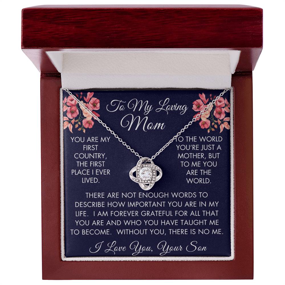 To My Loving Mom | Love Knot Necklace | From Son to Mom