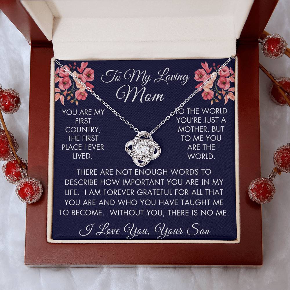 To My Loving Mom | Love Knot Necklace | From Son to Mom