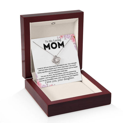 To My Loving Mom | Love Knot Necklace | Daughter to Mom