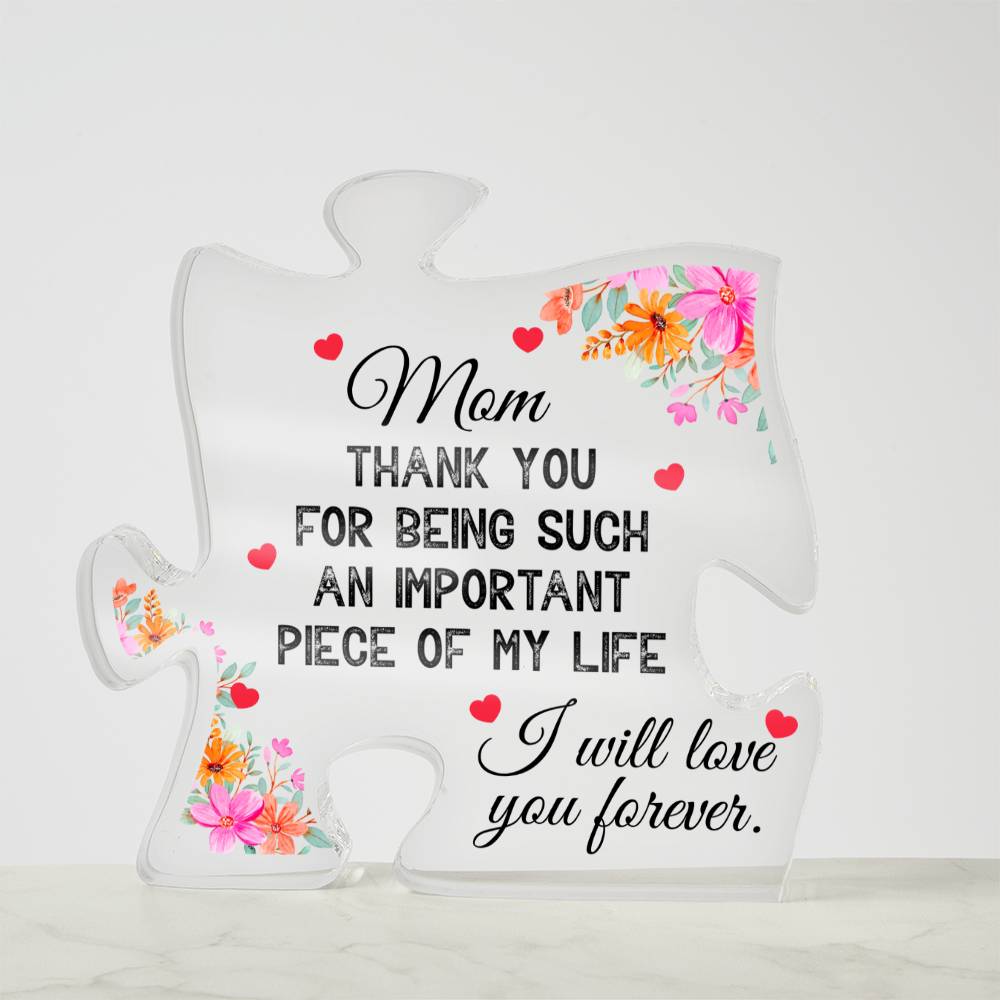 Eternal Bond Acrylic Puzzle Plaque - Message to My Mother