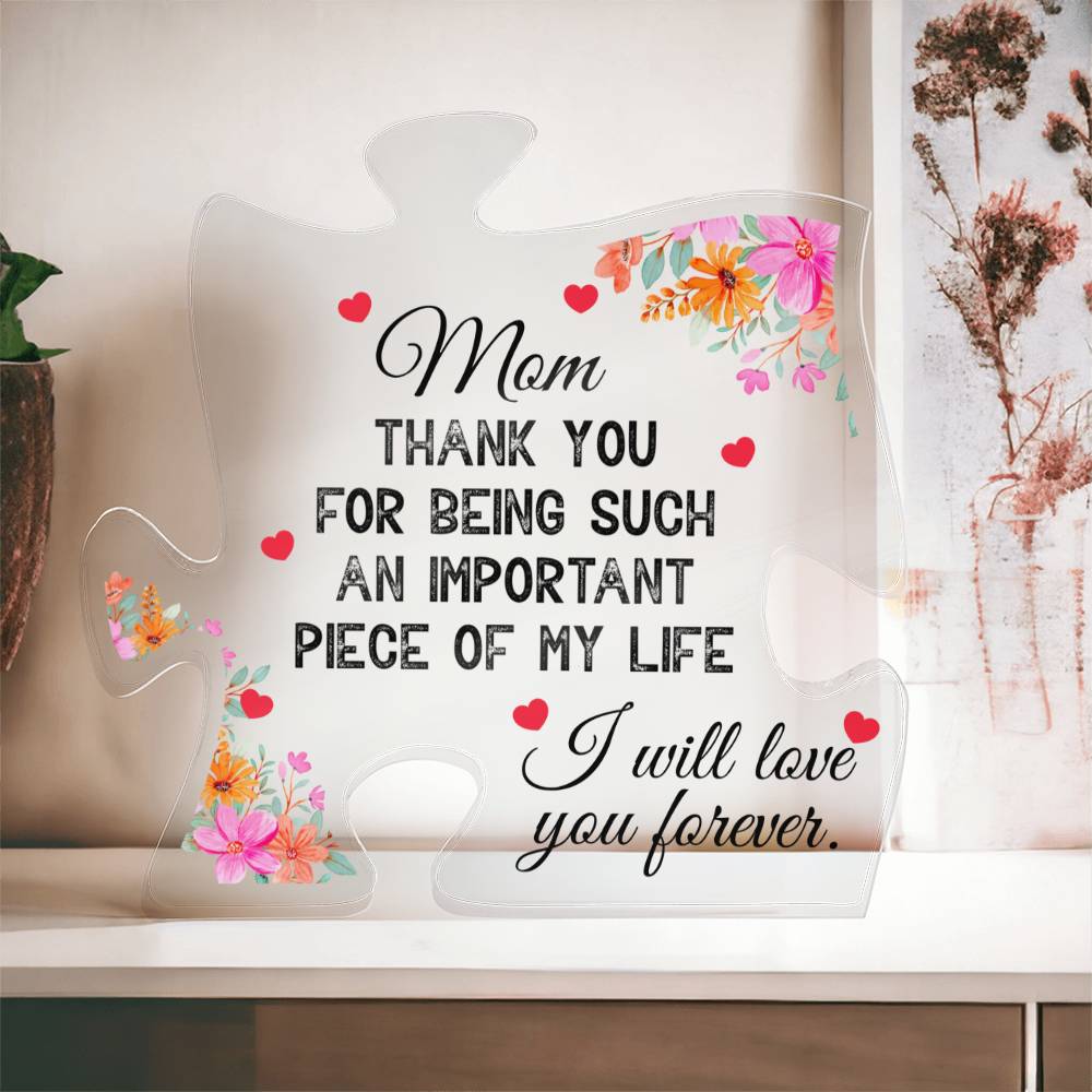 Eternal Bond Acrylic Puzzle Plaque - Message to My Mother