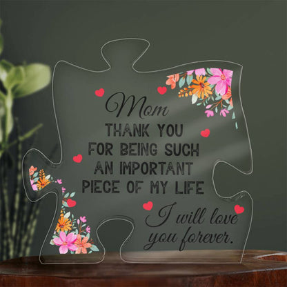 Eternal Bond Acrylic Puzzle Plaque - Message to My Mother