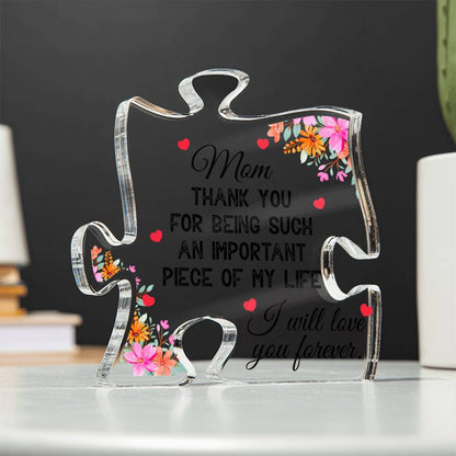 Eternal Bond Acrylic Puzzle Plaque - Message to My Mother