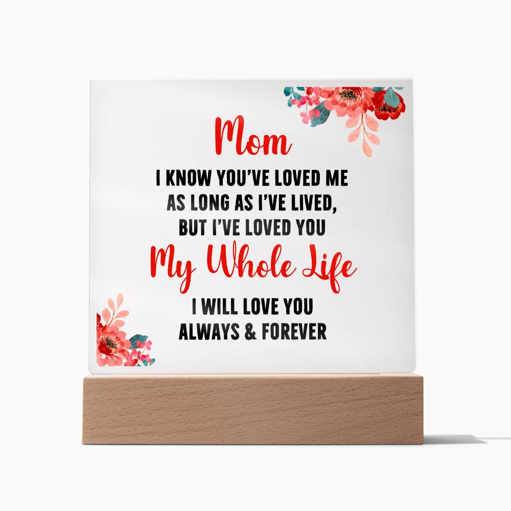 Eternal Love Illuminated Plaque - For Mom