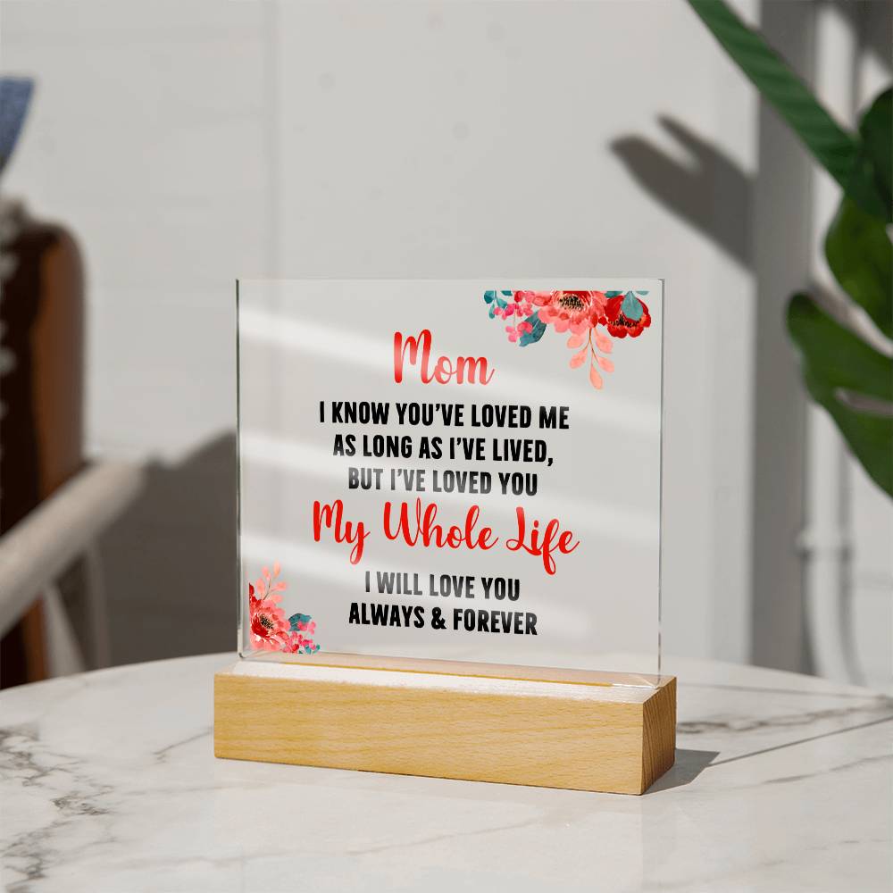 Eternal Love Illuminated Plaque - For Mom