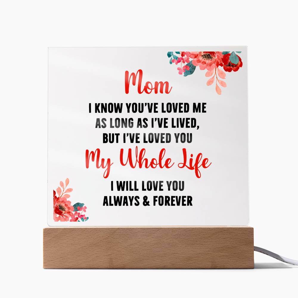 Eternal Love Illuminated Plaque - For Mom