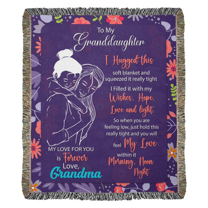 Grandmother to Granddaughter Heirloom Woven Blanket - Purple Floral