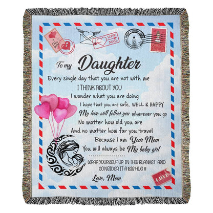 Mother to Daughter | Woven Blanket | Letter Style