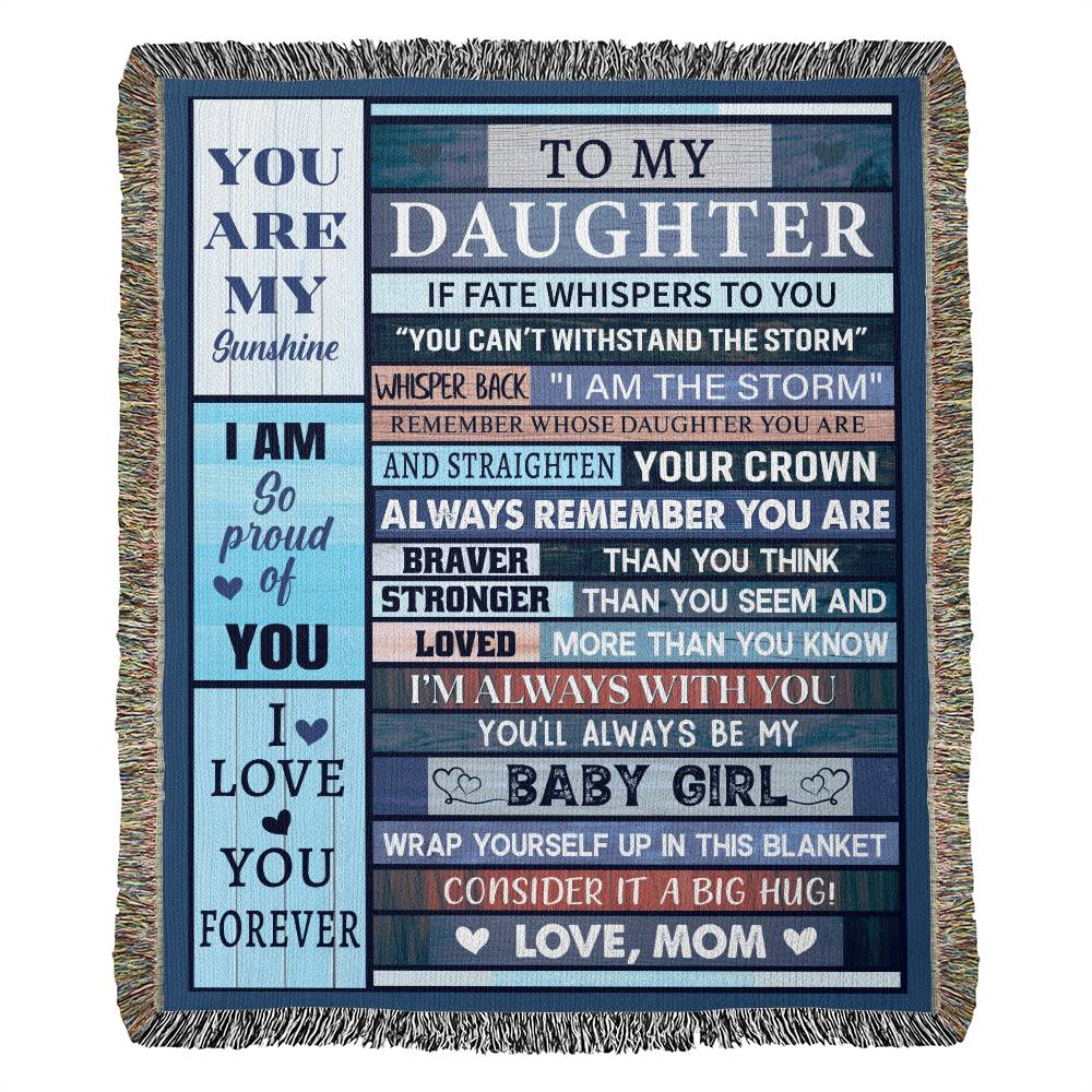 Mother to Daughter | Woven Blanket | Brick Layer Style Storm