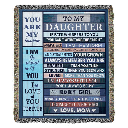 Mother to Daughter | Woven Blanket | Brick Layer Style Storm