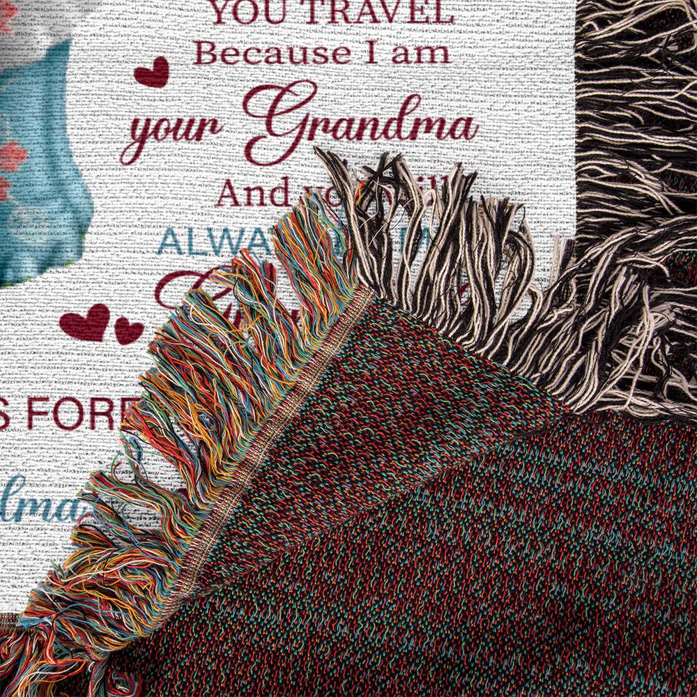 Grandmother to Granddaughter Woven Blanket - Elephants