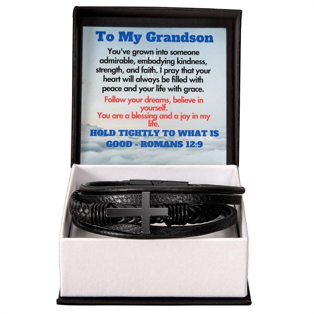 To My Grandson - Cross Bracelet