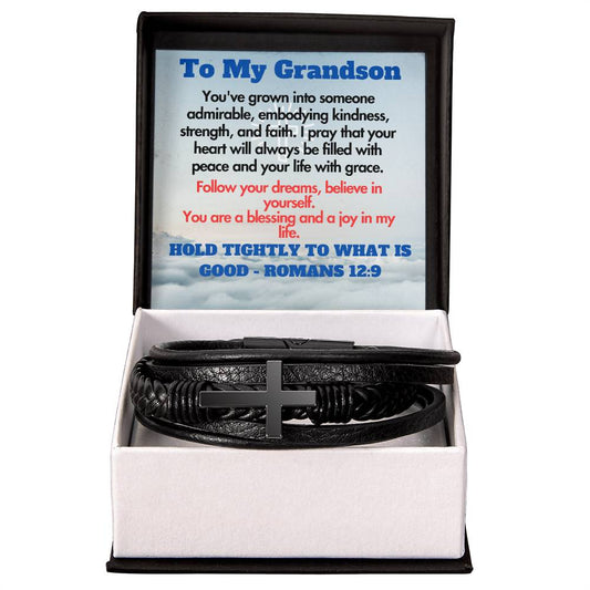 To My Grandson - Cross Bracelet