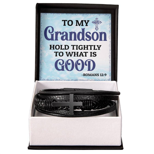 To My Grandson | Cross Bracelet | Hold Tightly