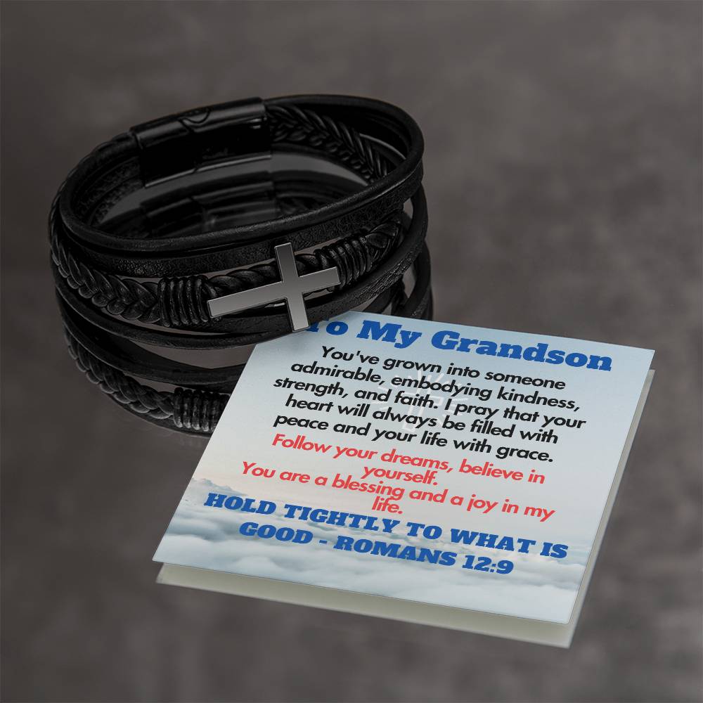 To My Grandson - Cross Bracelet