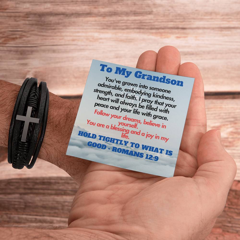 To My Grandson - Cross Bracelet