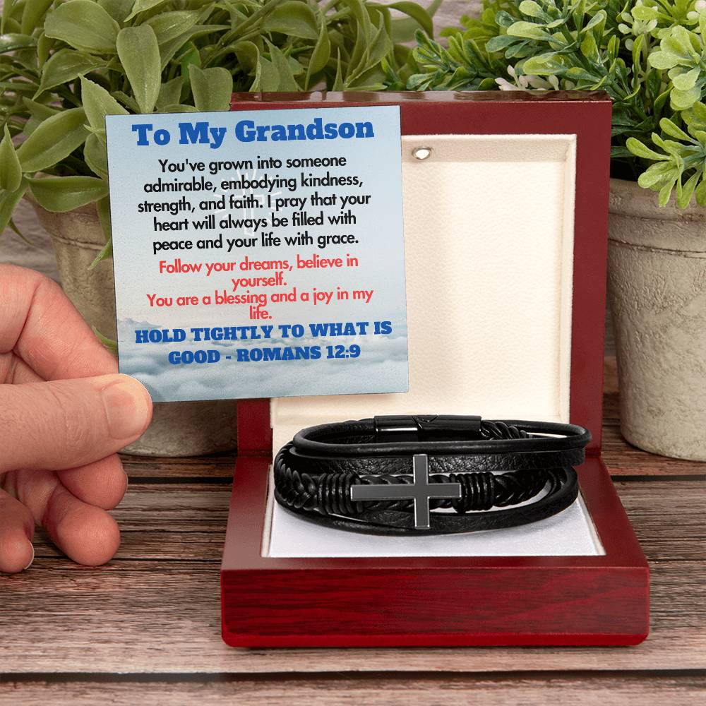 To My Grandson - Cross Bracelet