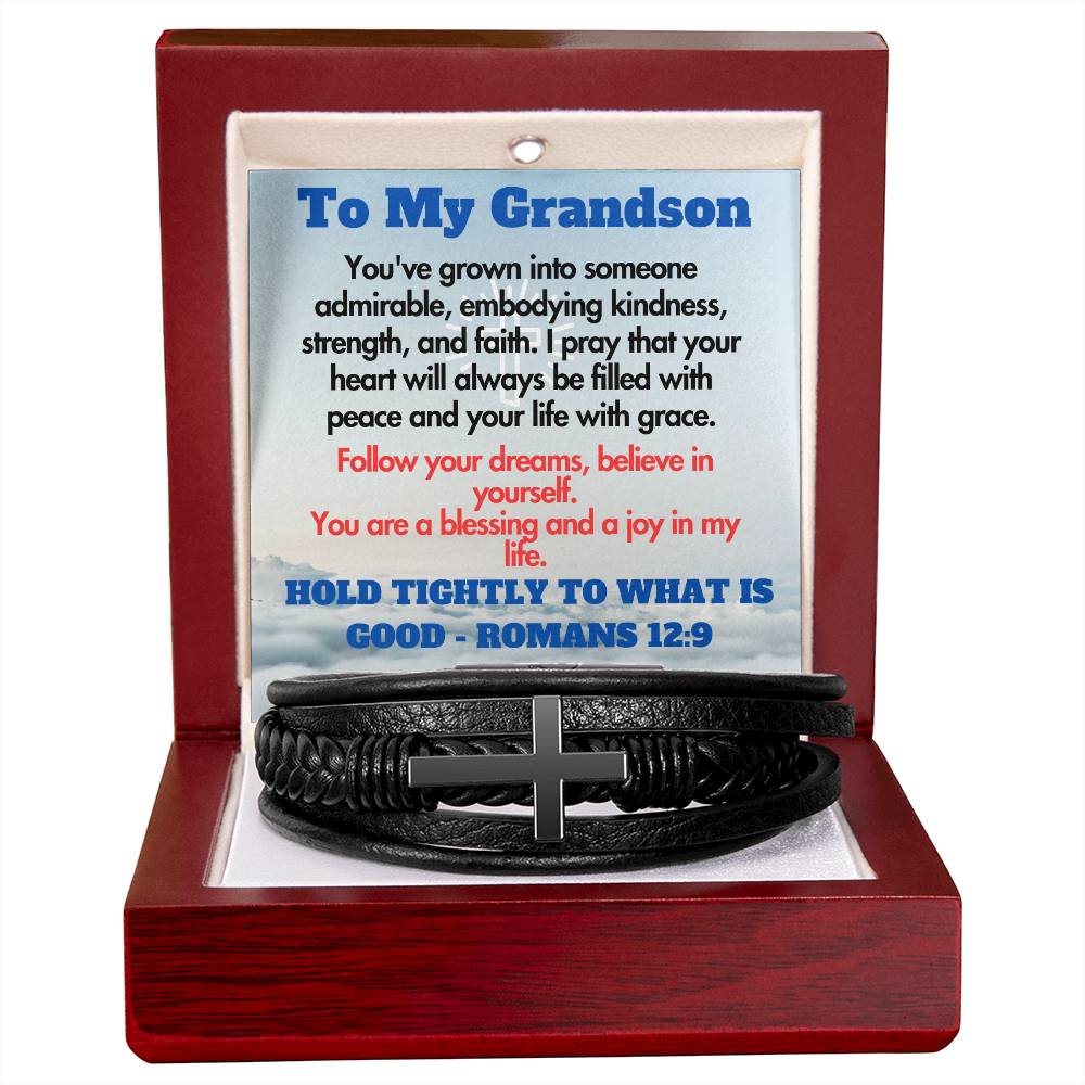 To My Grandson - Cross Bracelet