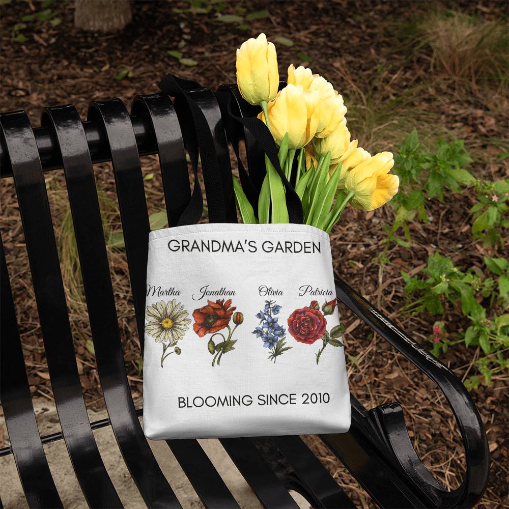 "Grandma's Garden" Classic Tote Bag with Birth Flowers for Grandchildren