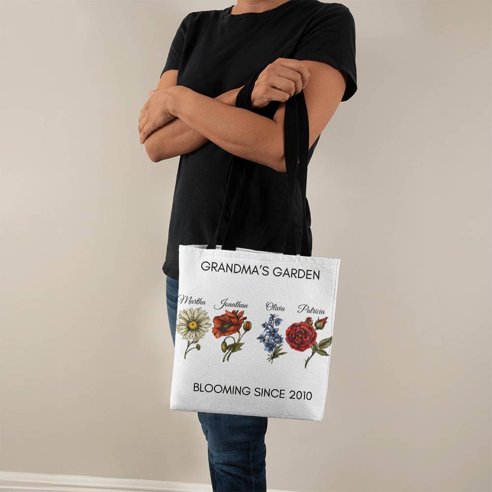 "Grandma's Garden" Classic Tote Bag with Birth Flowers for Grandchildren