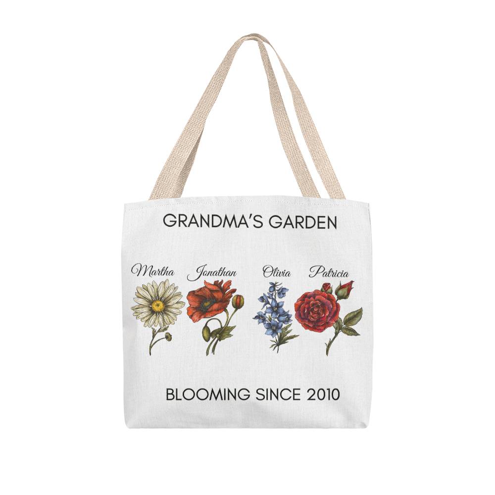 "Grandma's Garden" Classic Tote Bag with Birth Flowers for Grandchildren