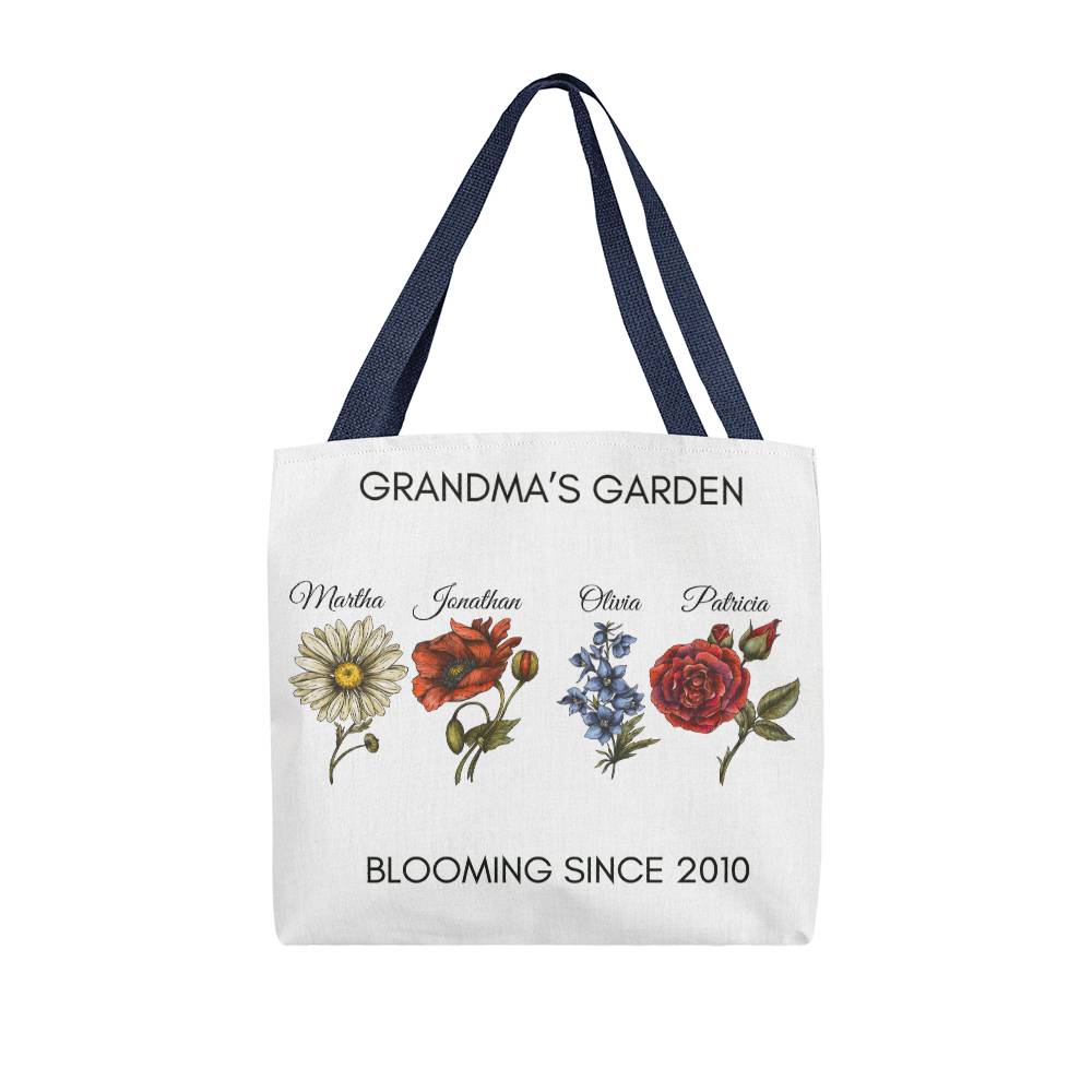 "Grandma's Garden" Classic Tote Bag with Birth Flowers for Grandchildren