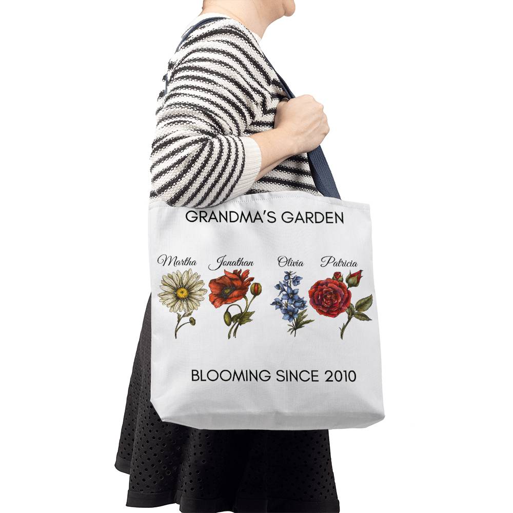 "Grandma's Garden" Classic Tote Bag with Birth Flowers for Grandchildren