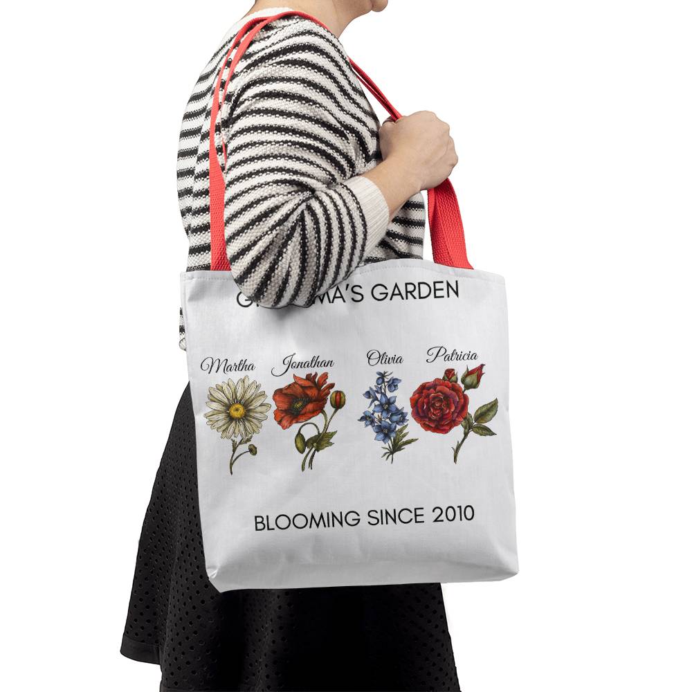 "Grandma's Garden" Classic Tote Bag with Birth Flowers for Grandchildren