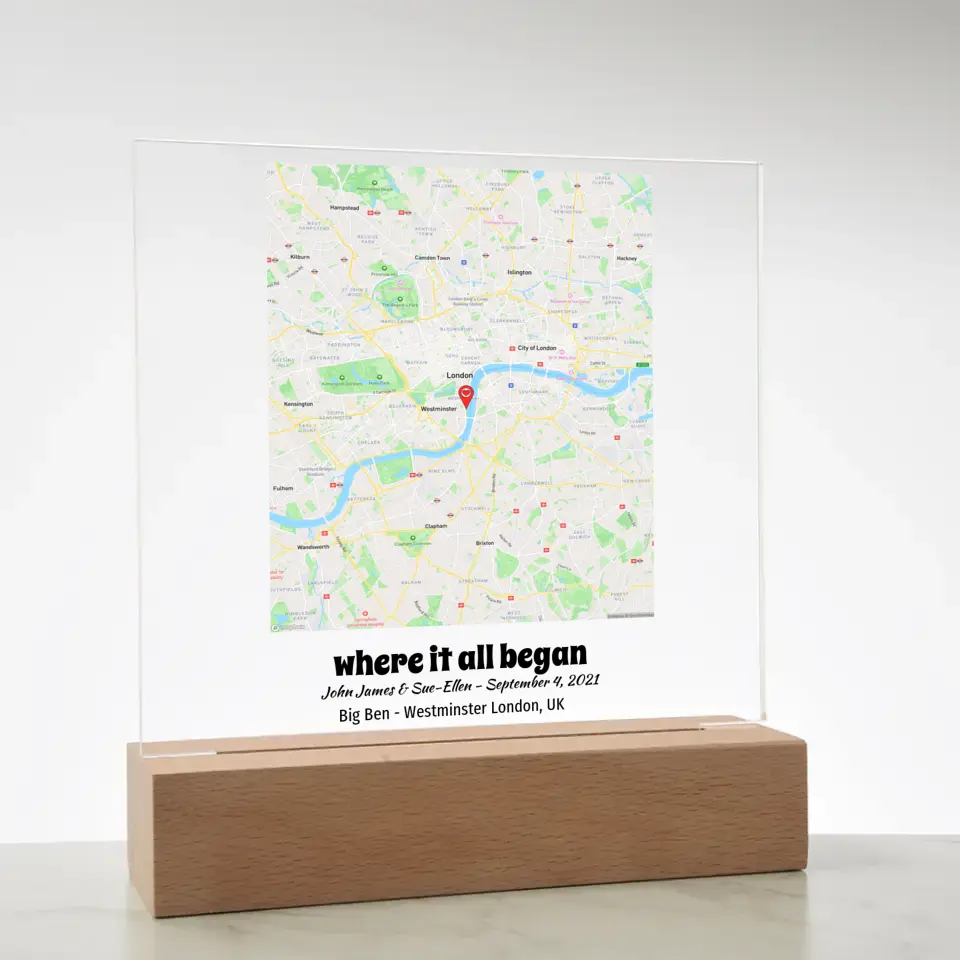 Acrylic - Personalized Map - Where It All Began